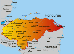 map of honduras america