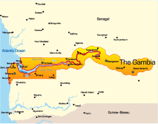 map of gambia africa