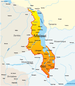 map of malawi africa