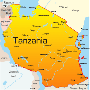 map of zanzibar showing location in tanzania