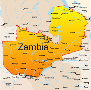 map of zambia africa