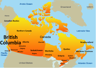 map of british columbia america