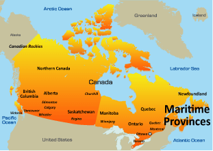 map of maritime provinces america