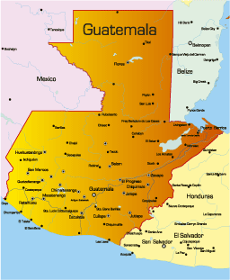 map of guatemala america