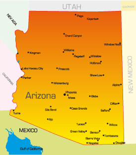 map of arizona america