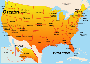 map of oregon america
