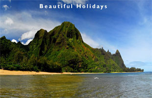 hawaii islands beach scene