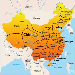 map of china asia