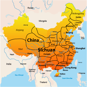 map of central china asia