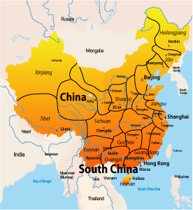 map of south china asia