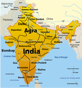 map of agra india
