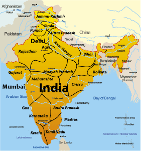 map of india asia