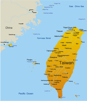 map of taiwan asia