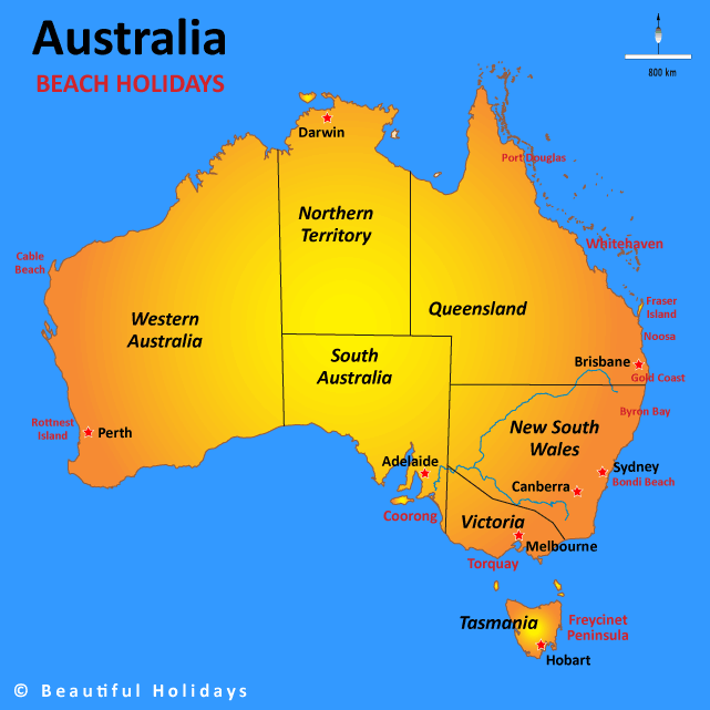 Best Beaches In Australia Map