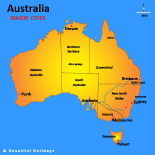 map of australian showing best cities locations