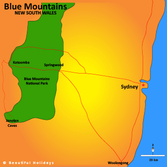 map of blue mountains australia