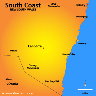 map of South Coast NSW new south wales