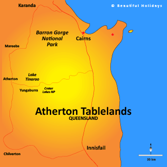 map of atherton tablelands australia