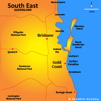 map of brisbane surrounds australia