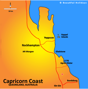 map of capricorn coast australia