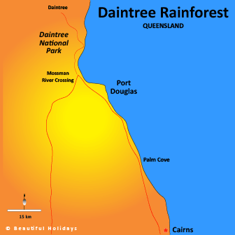 map of daintree rainforest australia