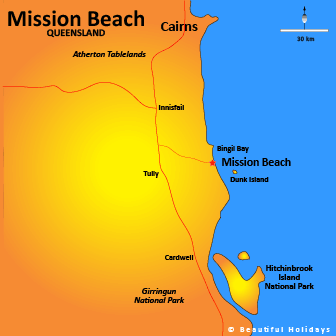 map of mission beach australia