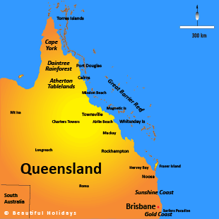 map of queensland australia