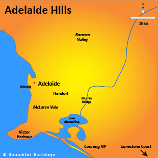 map of adelaide hills australia