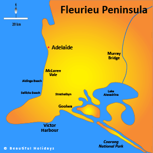 map of fleurieu peninsula australia