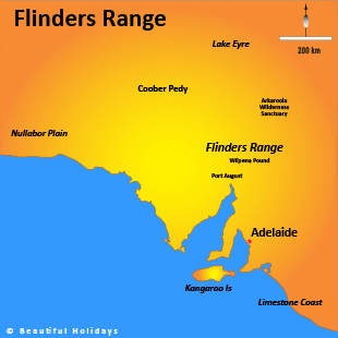 map of flinders range australia