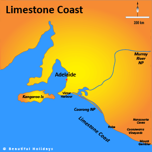 map of limestone coast australia