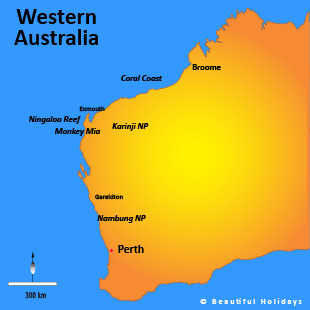map of west coast australia