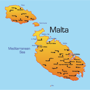 map of malta europe