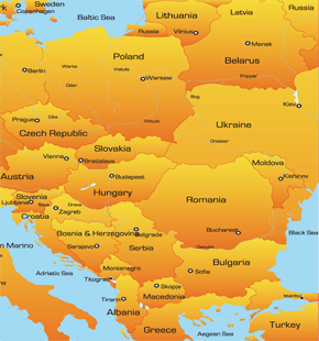 map of eastern europe showing tourist highlights
