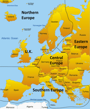 map of northern europe showing tourist highlights
