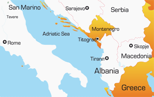 map of montenegro europe