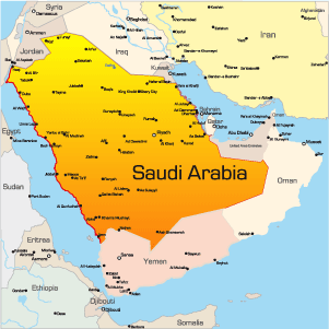 map of saudi arabia middle east