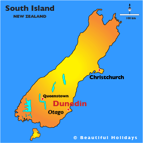 map of dunedin in new zealand