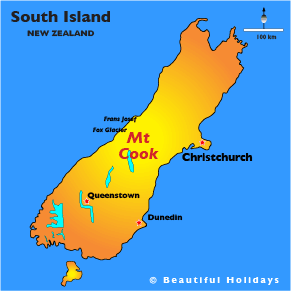 map of mount-cook in new zealand