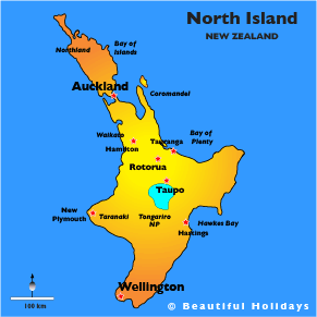 map of north island in new zealand