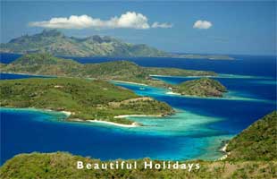 view from Naviti hill lookout to Waya island in the Yasawa Islands