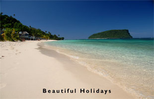 view of beach at Lalomanu on Upolu Island