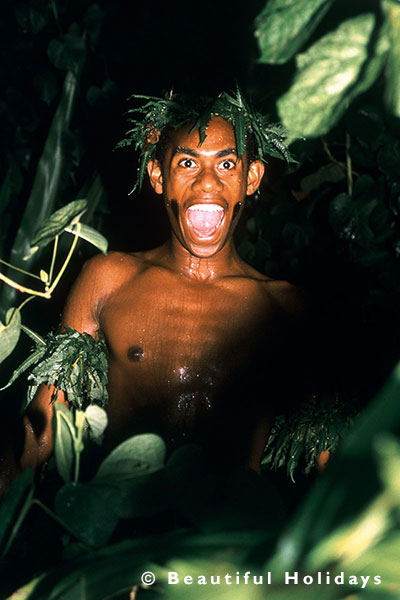 warrior at a resort in fiji