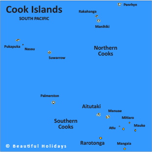 map of cook islands