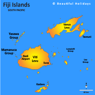 map of fiji islands
