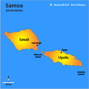 map of samoa