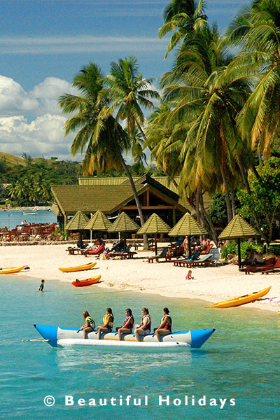 lagoon infront of a fiji island resort