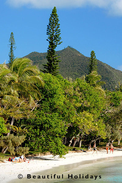 beach and mountains on isles of pines