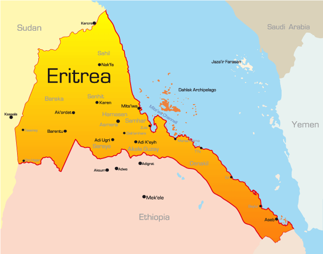 Eritrea African Map