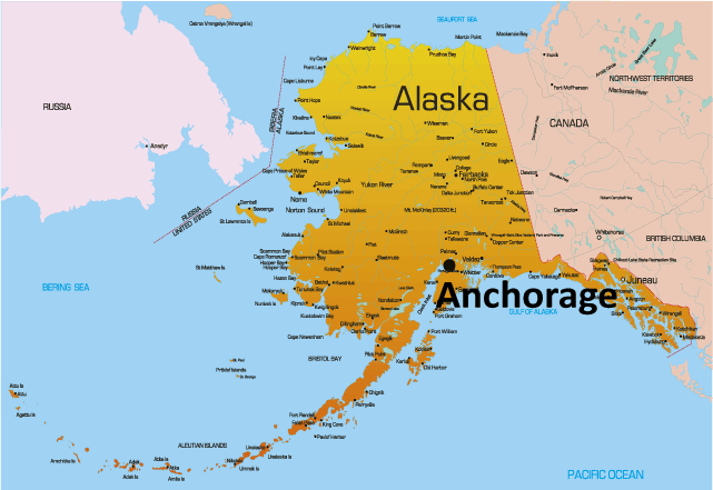 Anchorage Map Showing Attractions & Accommodation